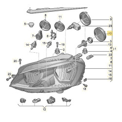 2017-2019 Volkswagen Golf Alltrack Halogen Headlight Bulb Cover 3C0941607A