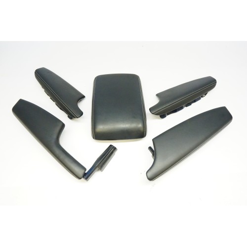 2010-2016 Audi A4 Armrest Arm Rest Trim Set White Stitching