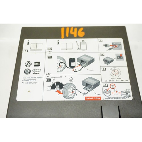 2018-2022 B9 AUDI A4 A5 S4 S5 ROAD SIDE TIRE COMPRESSOR PUMP 8P0-012-615-A